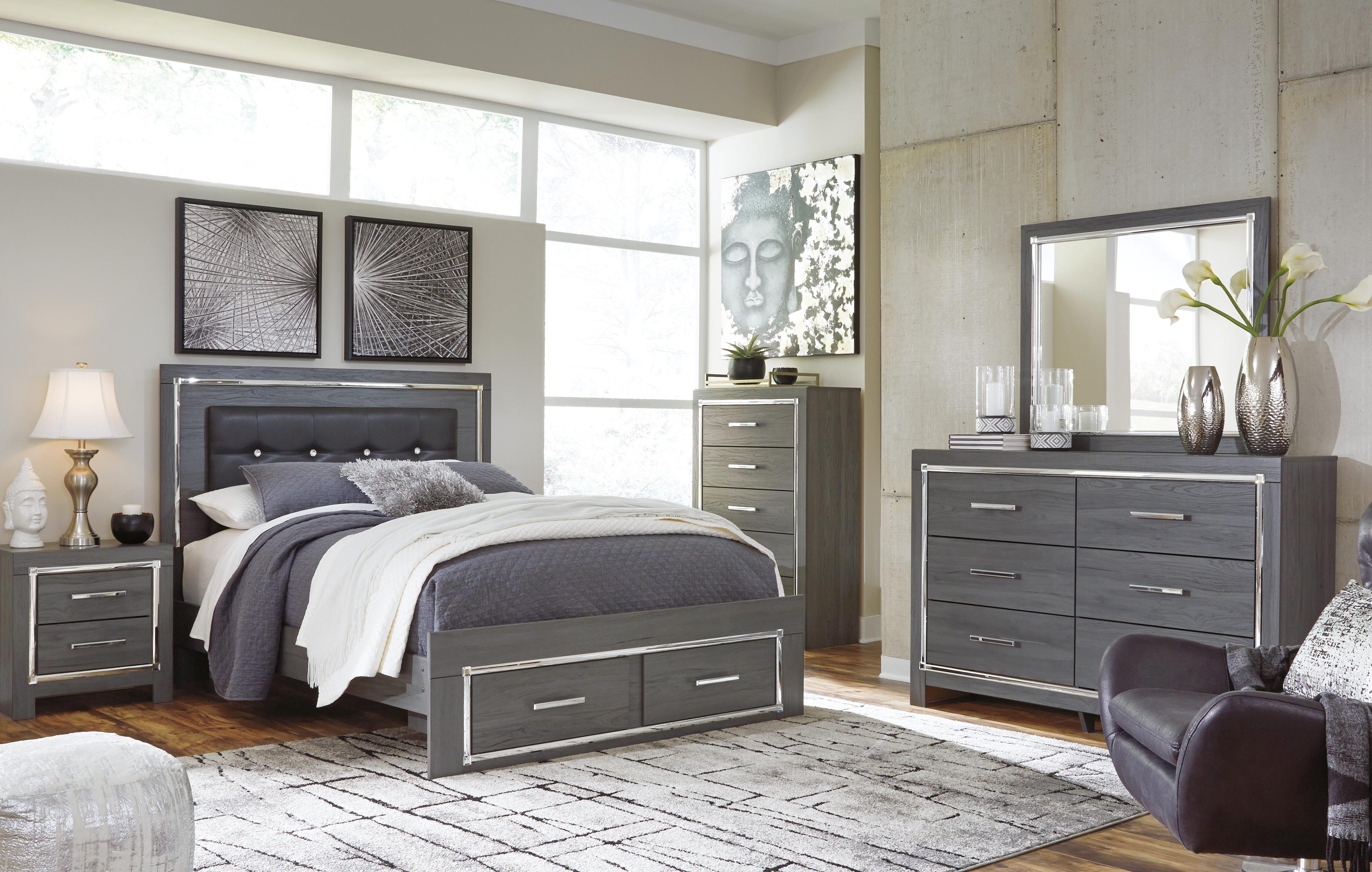 Lodanna Storage Bed, Dresser, Mirror, Chest and Nightstand