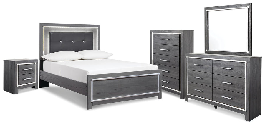 Lodanna Panel Bed, Dresser, Mirror, Chest and Nightstand