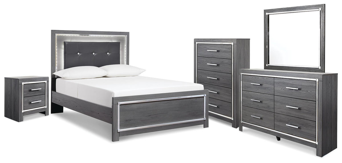 Lodanna Panel Bed, Dresser, Mirror, Chest and Nightstand