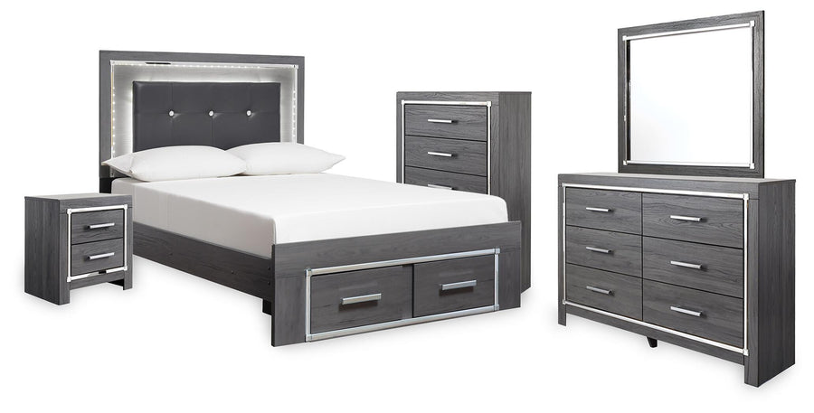 Lodanna Storage Bed, Dresser, Mirror, Chest and Nightstand