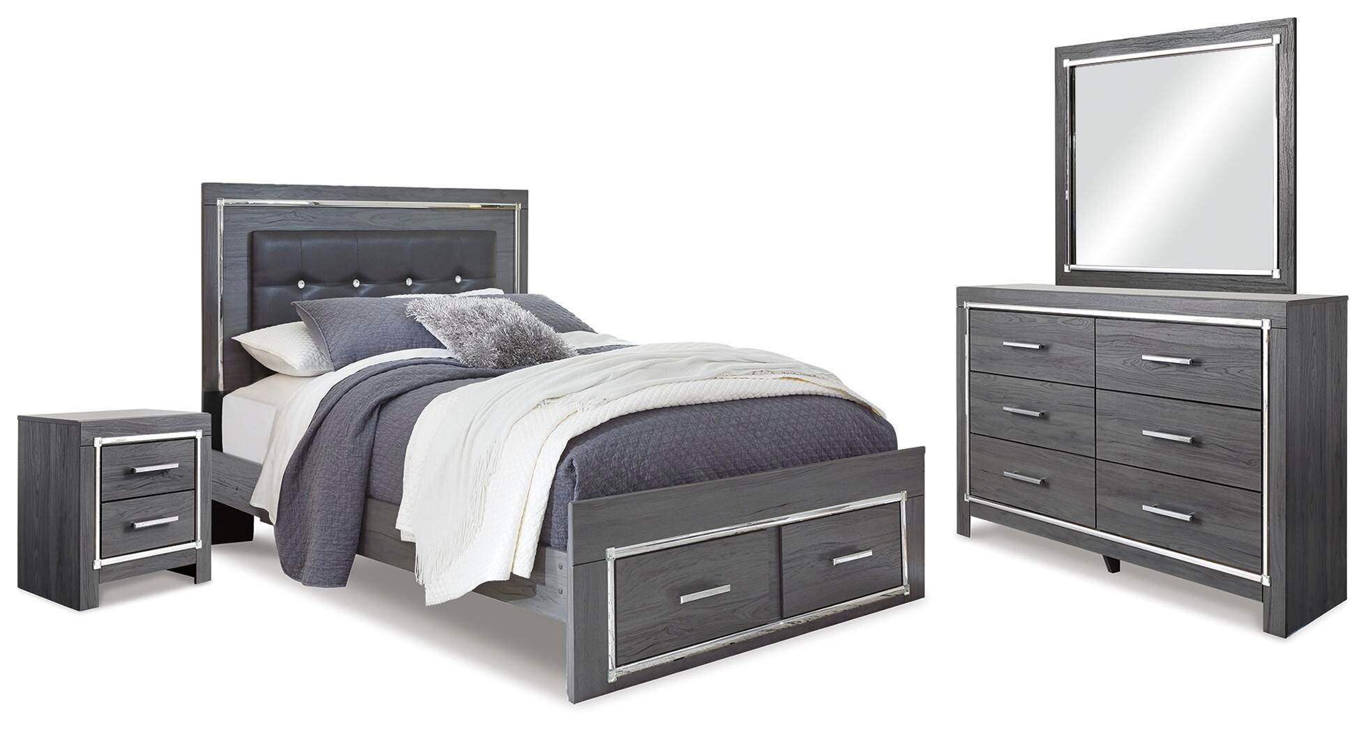 Lodanna Storage Bed, Dresser, Mirror and 2 Nightstands
