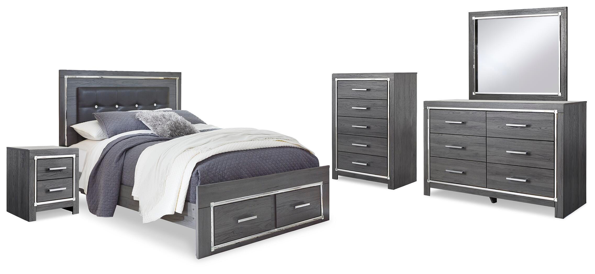 Lodanna Storage Bed, Dresser, Mirror, Chest and Nightstand