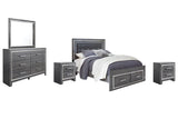 Lodanna Panel Bed with 2 Storage Drawers with Mirrored Dresser and 2 Nightstands