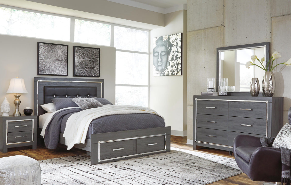 Lodanna Panel Bed with 2 Storage Drawers with Dresser