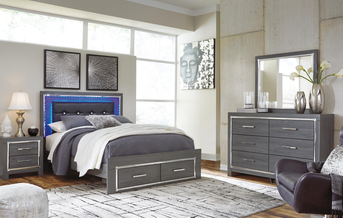 Lodanna Storage Bed, Dresser, Mirror and 2 Nightstands
