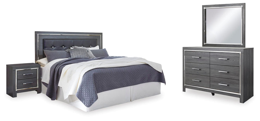 Lodanna Upholstered Panel Headboard, Dresser, Mirror, and Nightstand