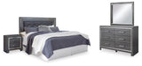 Lodanna Upholstered Panel Headboard, Dresser, Mirror, and Nightstand