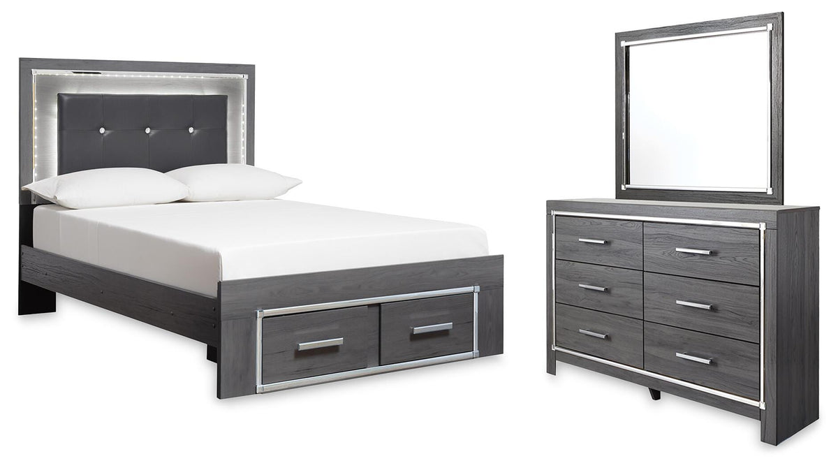 Lodanna Storage Bed, Dresser and Mirror