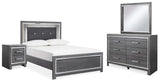 Lodanna Upholstered Panel Bed, Dresser, Mirror, and Nightstand