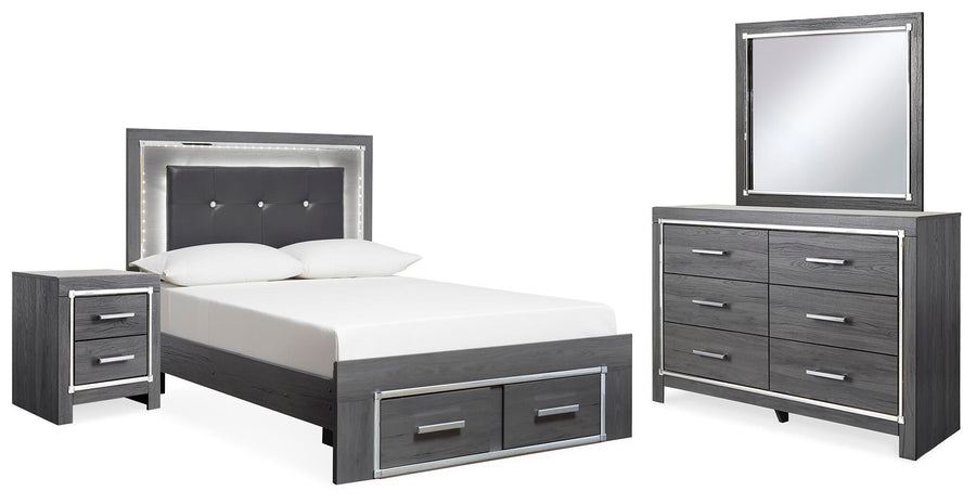Lodanna Storage Bed, Dresser, Mirror and 2 Nightstands