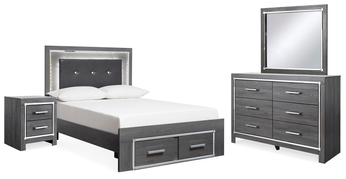 Lodanna Storage Bed, Dresser, Mirror and 2 Nightstands