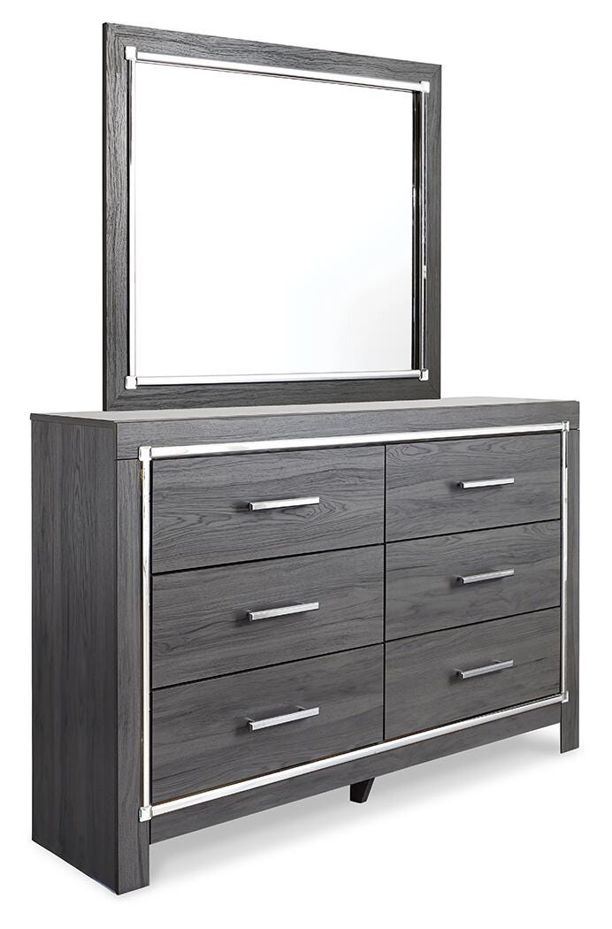 Lodanna Upholstered Panel Storage Bed, Dresser, Mirror, and Nightstand