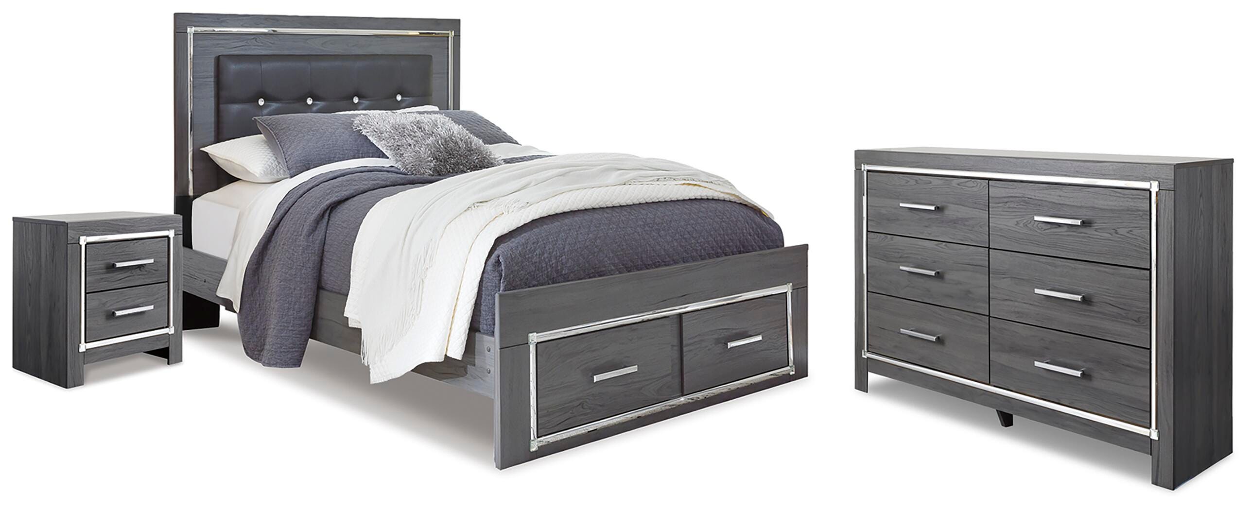 Lodanna Storage Bed, Dresser and Nightstand