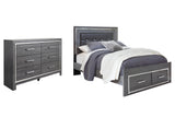 Lodanna Panel Bed with 2 Storage Drawers with Dresser