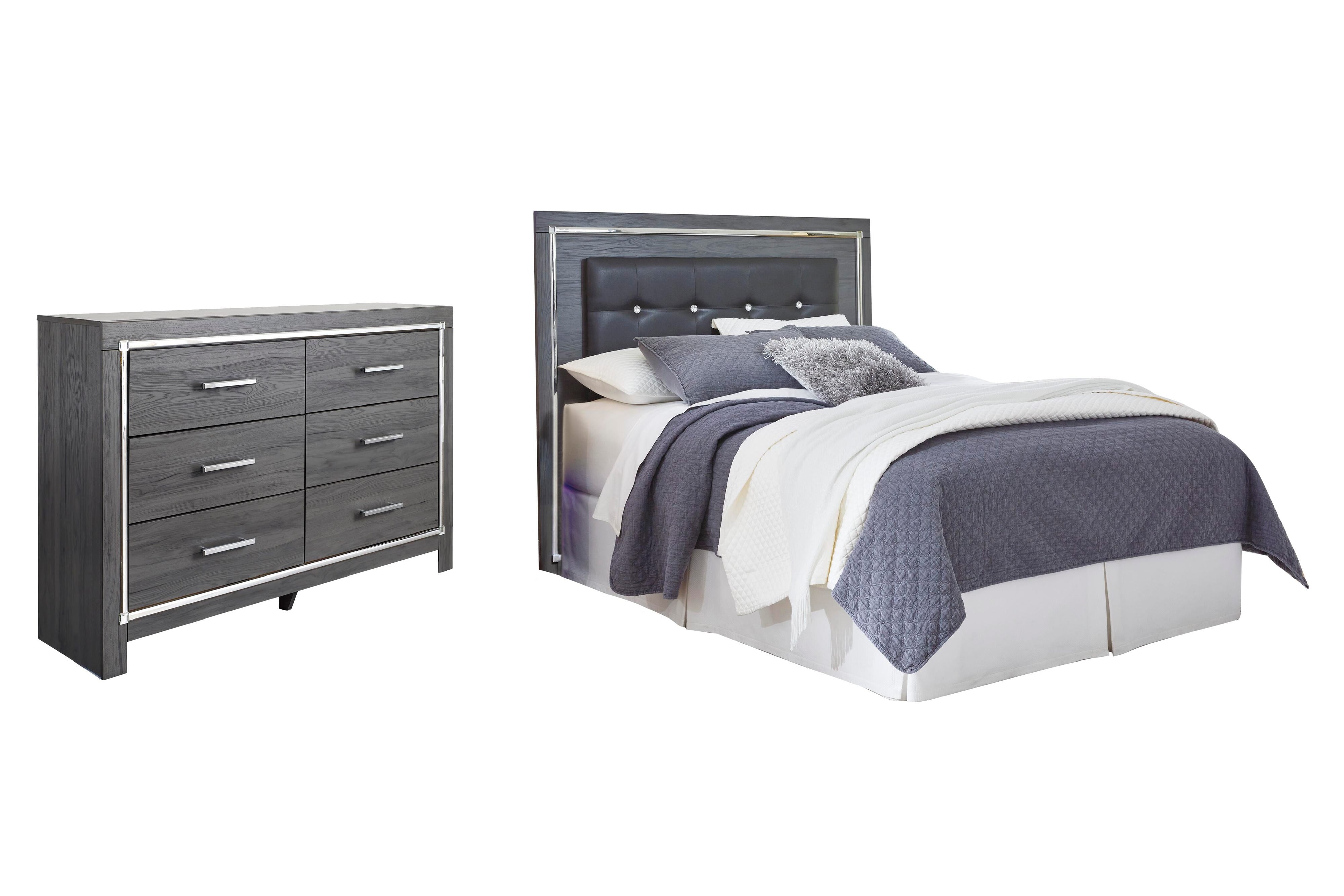 Lodanna Upholstered Panel Headboard with Dresser