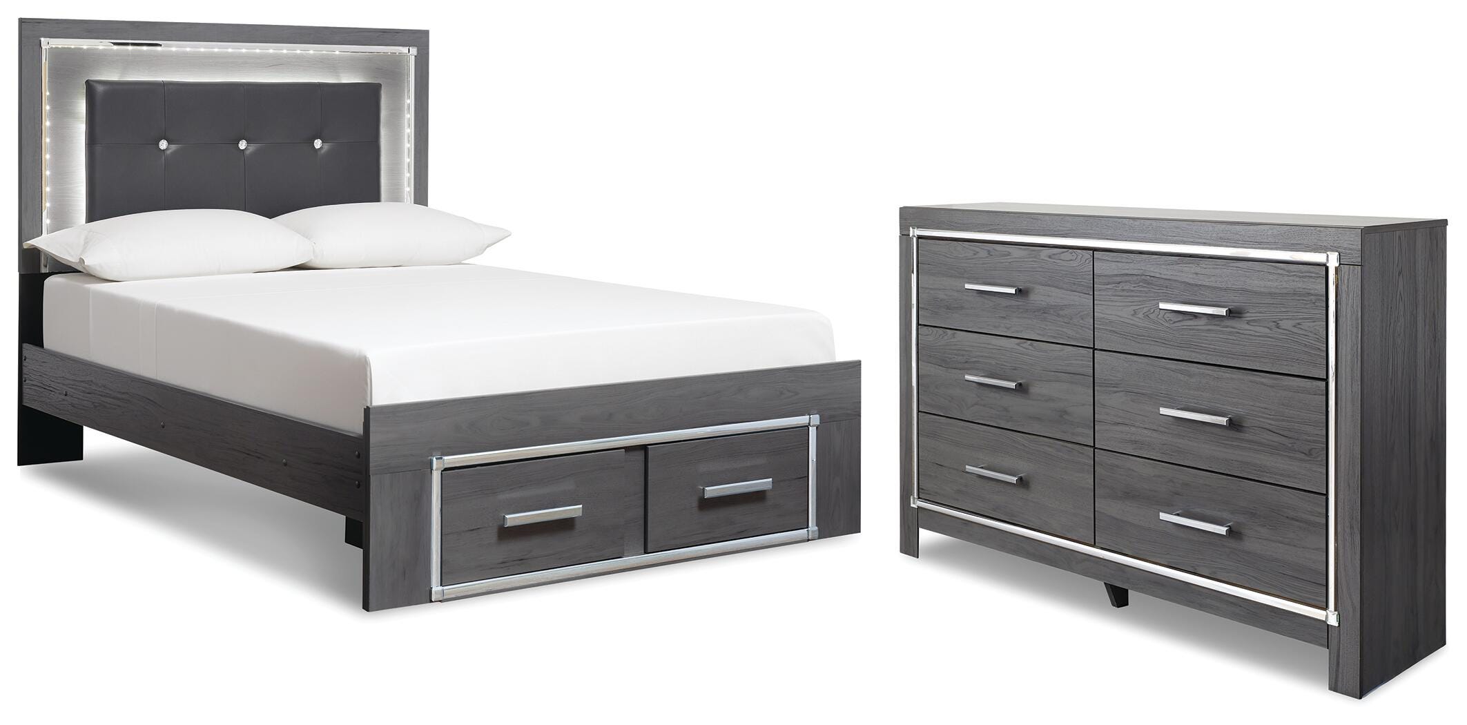 Lodanna Panel Storage Bed and Dresser