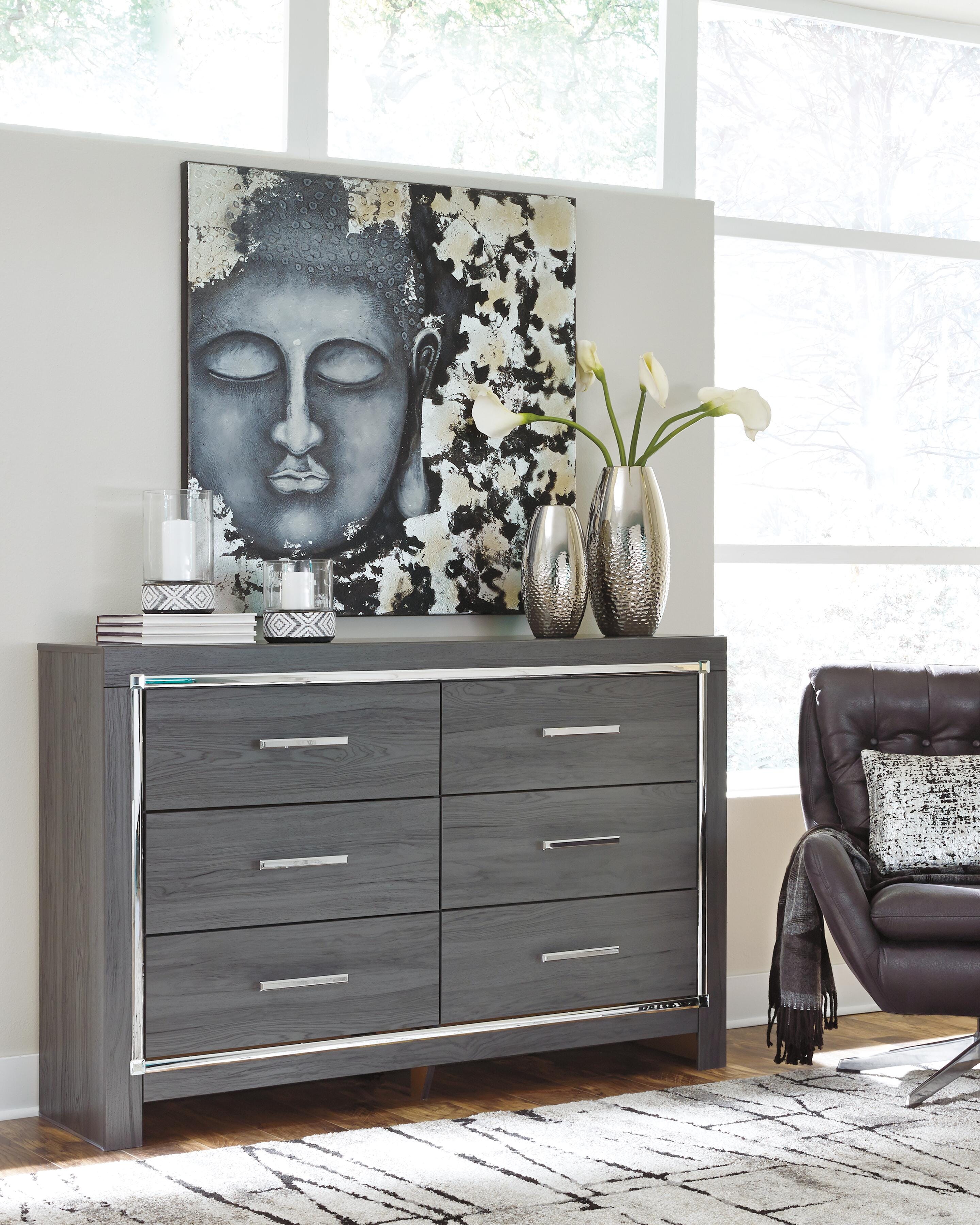 Lodanna Panel Bed with 2 Storage Drawers with Dresser