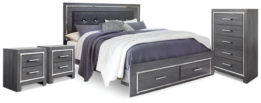 Lodanna Storage Bed, Chest and 2 Nightstands