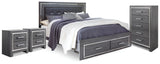 Lodanna Storage Bed, Chest and 2 Nightstands