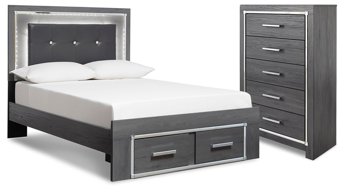 Lodanna Upholstered Panel Storage Bed and Chest