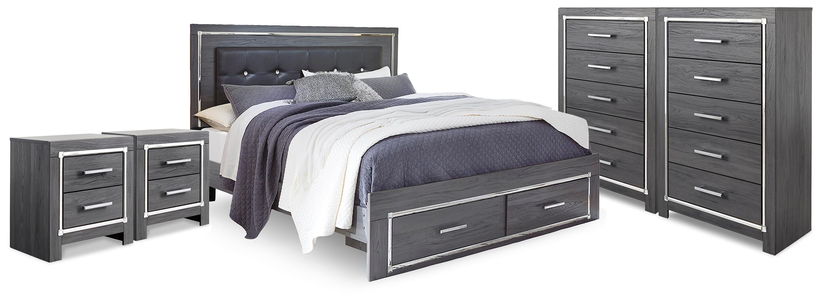 Lodanna Storage Bed, 2 Chests and 2 Nightstands
