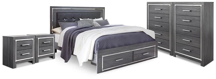 Lodanna Storage Bed, 2 Chests and 2 Nightstands