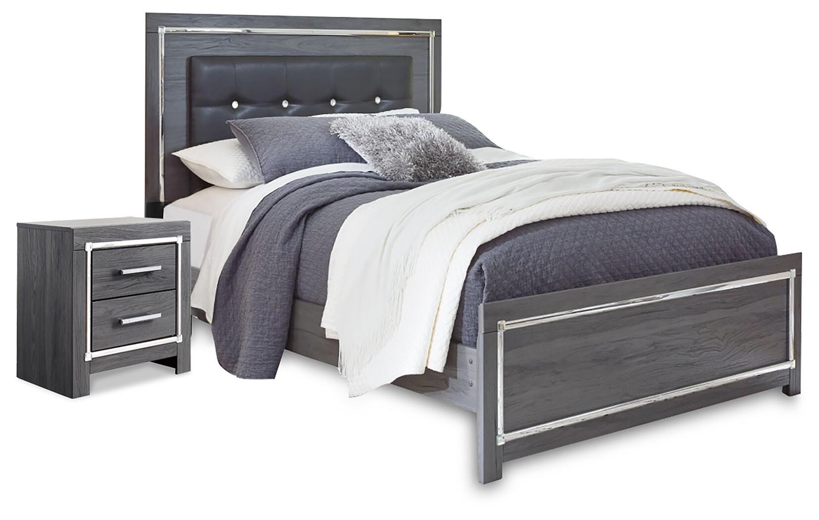 Lodanna Panel Bed and Nightstand