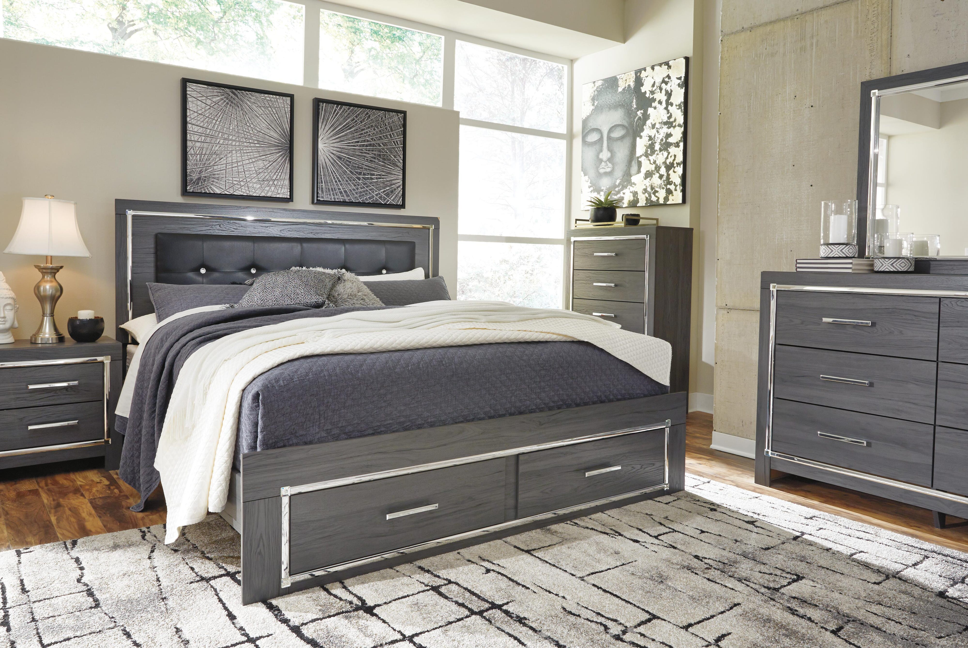 Lodanna Panel Bed with 2 Storage Drawers