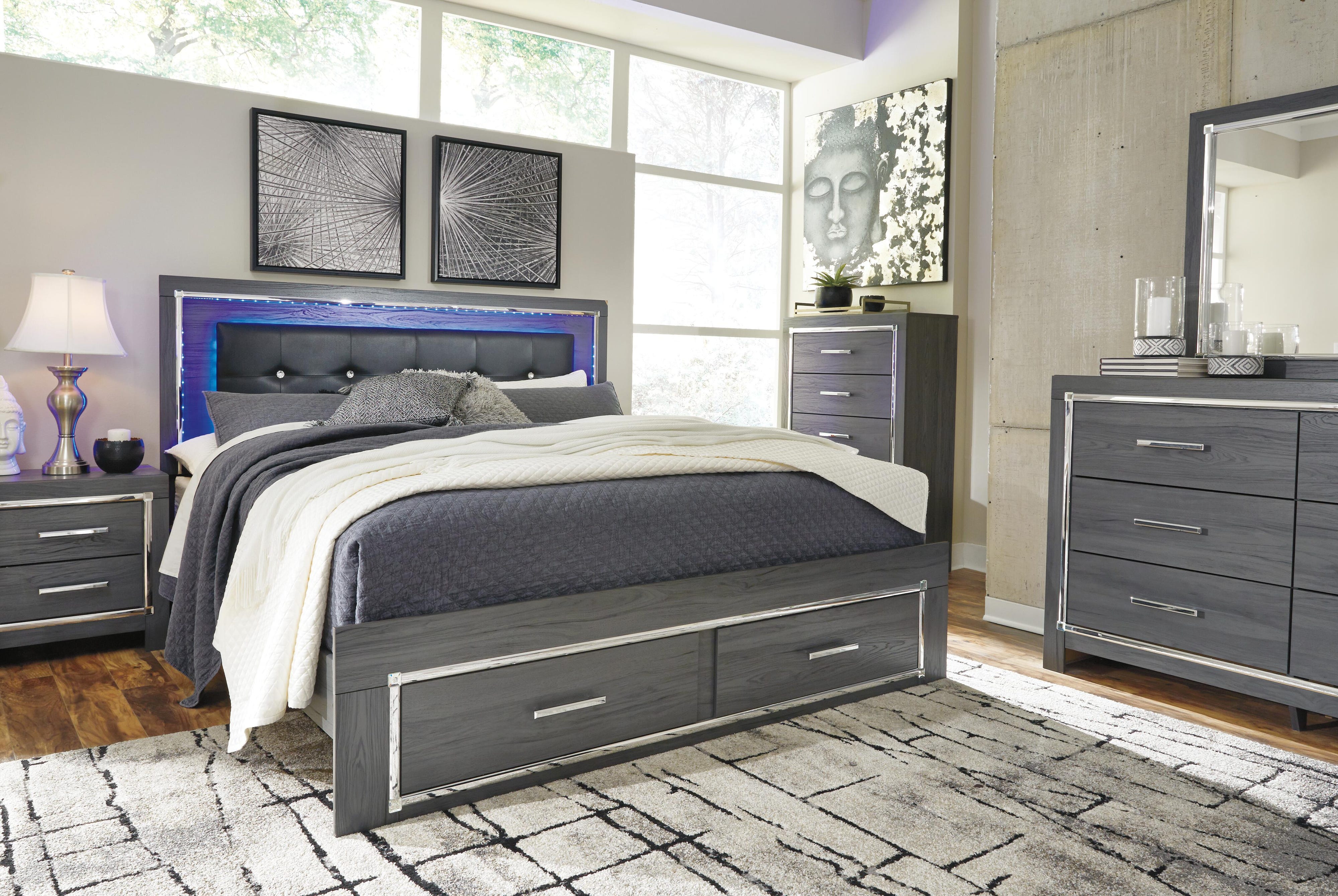 Lodanna Panel Bed with 2 Storage Drawers