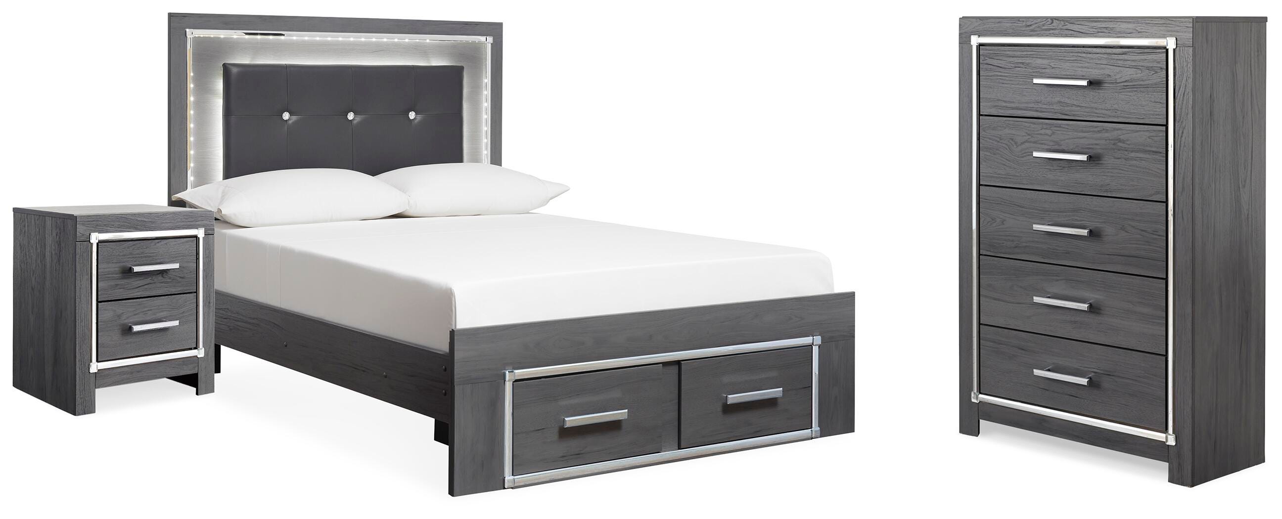 Lodanna Storage Bed, Chest and Nightstand