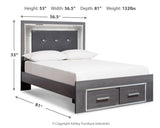 Lodanna Panel Bed with 2 Storage Drawers