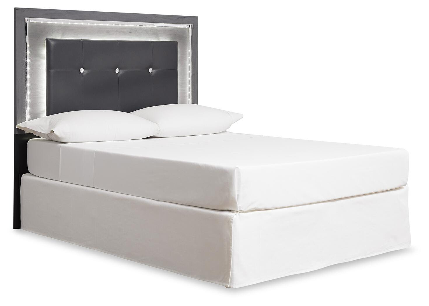 Lodanna Upholstered Panel Headboard with Mirrored Dresser and 2 Nightstands