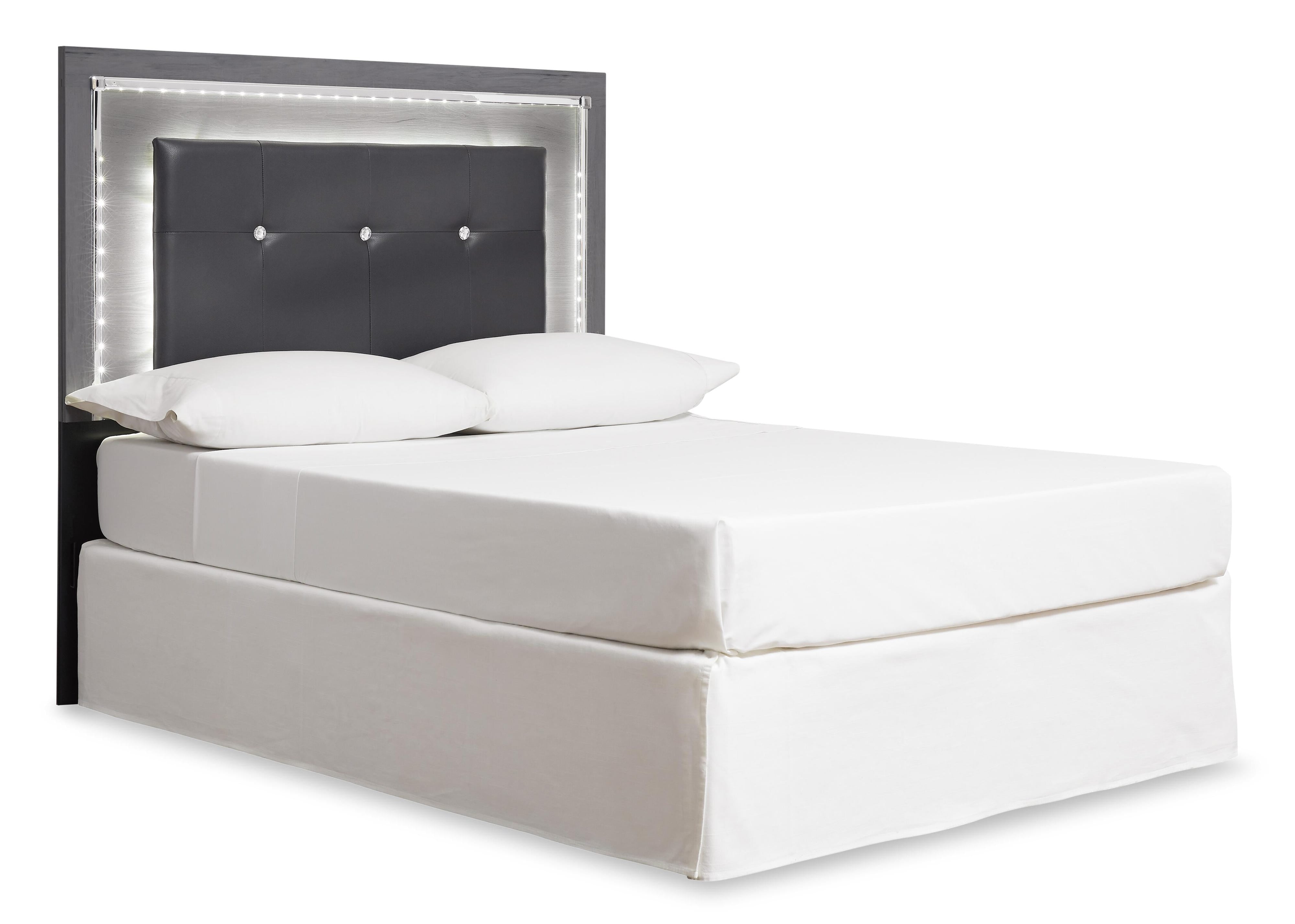 Lodanna Upholstered Panel Headboard with Mirrored Dresser, Chest and Nightstand