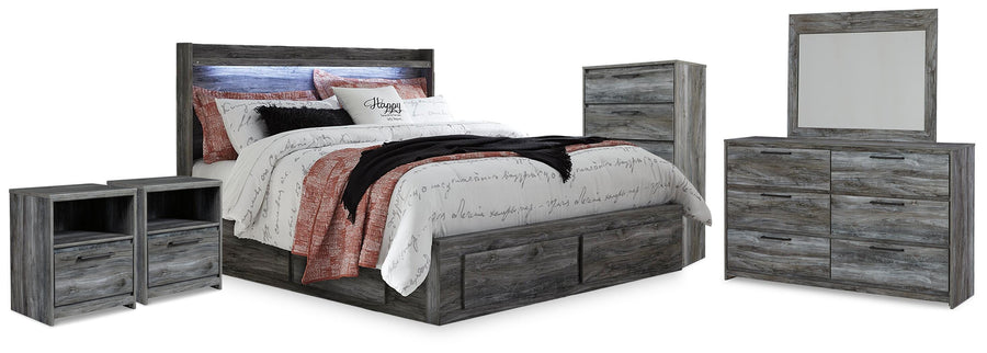 Baystorm Storage Bed, Dresser, Mirror, Chest and 2 Nightstands
