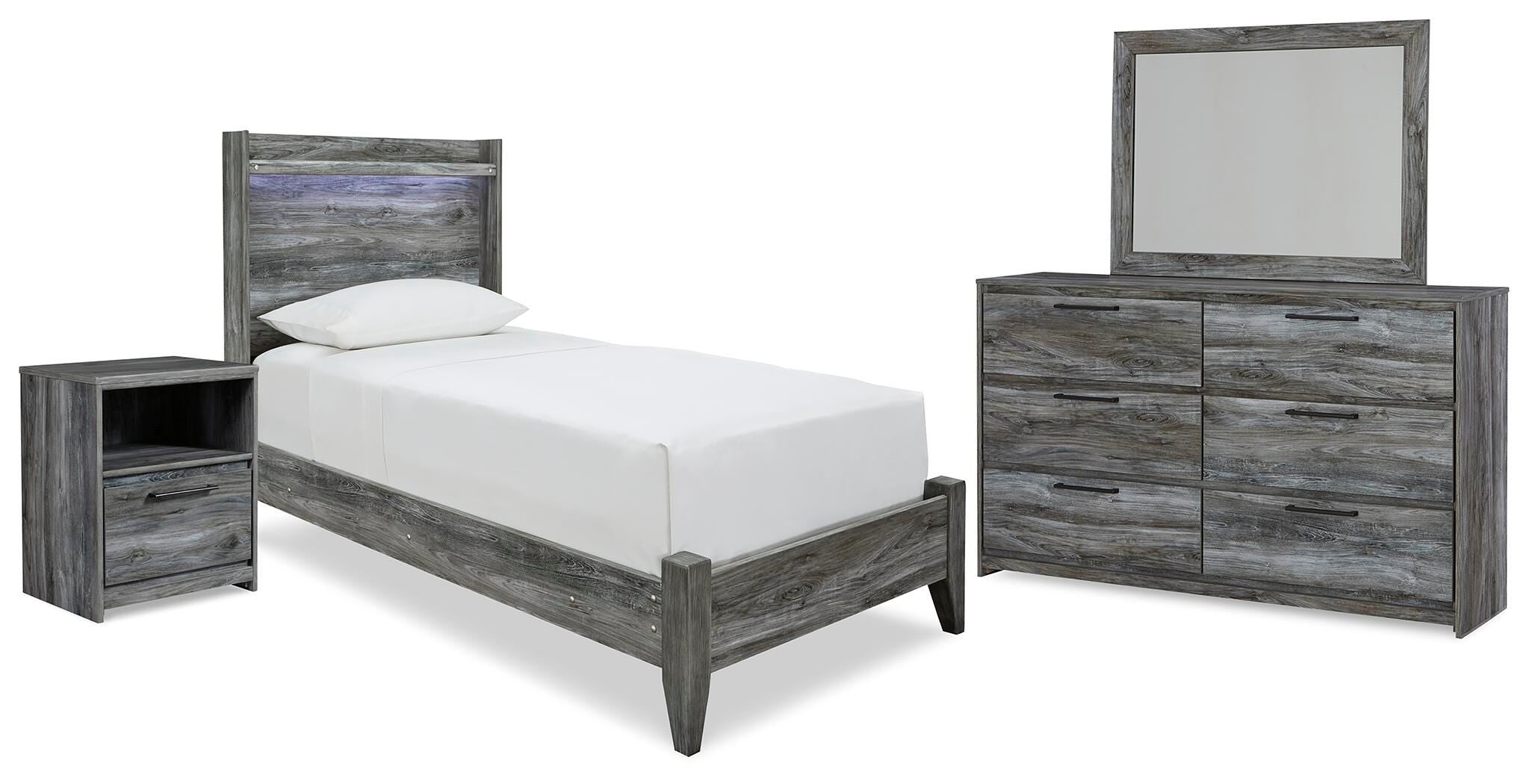 Baystorm Panel Bed, Dresser, Mirror and Nightstand