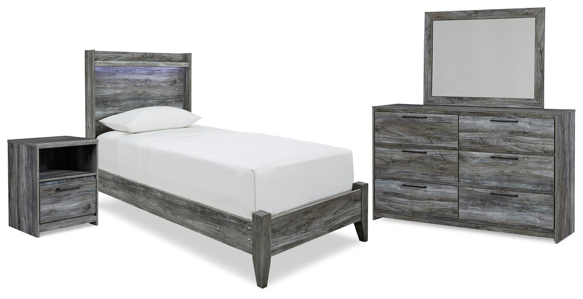Baystorm Panel Bed, Dresser, Mirror and Nightstand