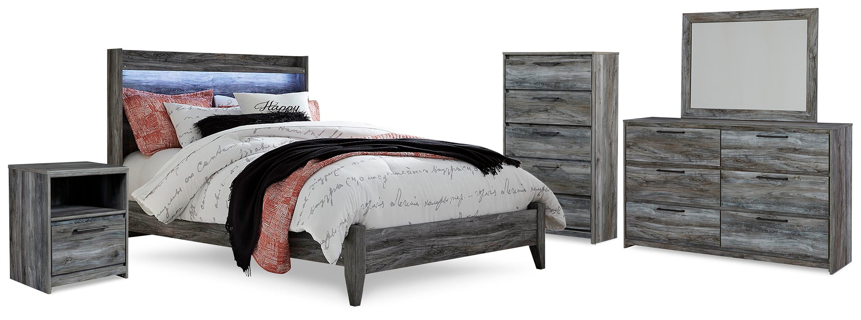 Baystorm Panel Bed, Dresser, Mirror, Chest and Nightstand