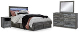 Baystorm Panel Bed with 2 Side Storage, Dresser, Mirror, and Nightstand