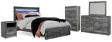 Baystorm Panel Storage Bed, Dresser, Mirror, Chest and 2 Nightstands