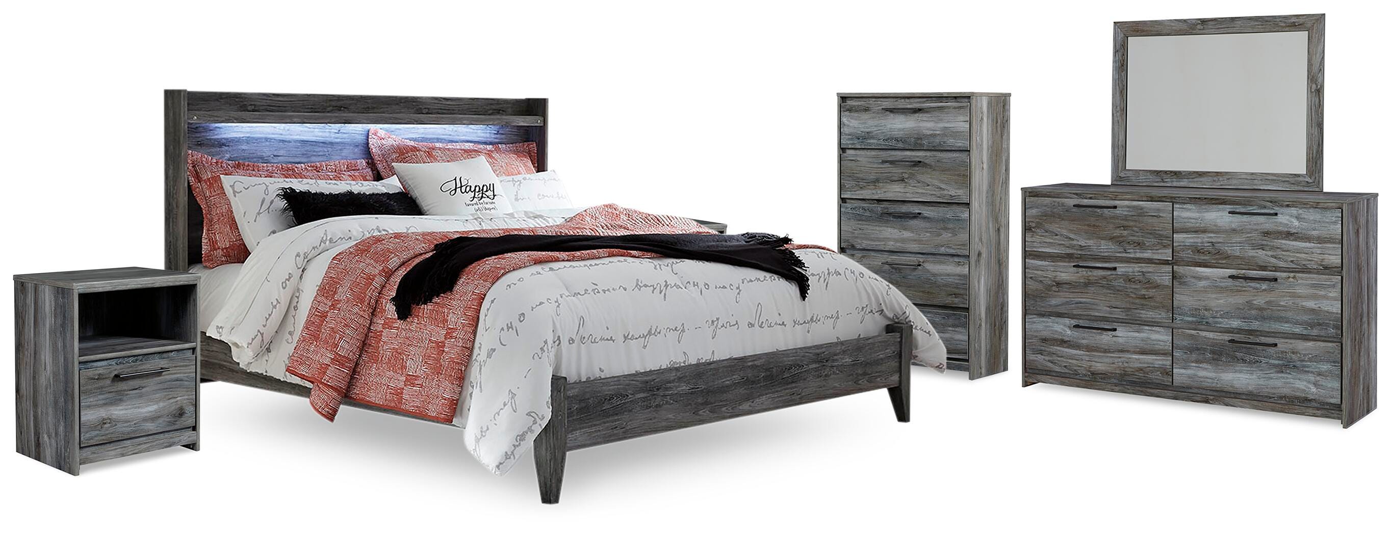 Baystorm Panel Bed, Dresser, Mirror, Chest and 2 Nightstands