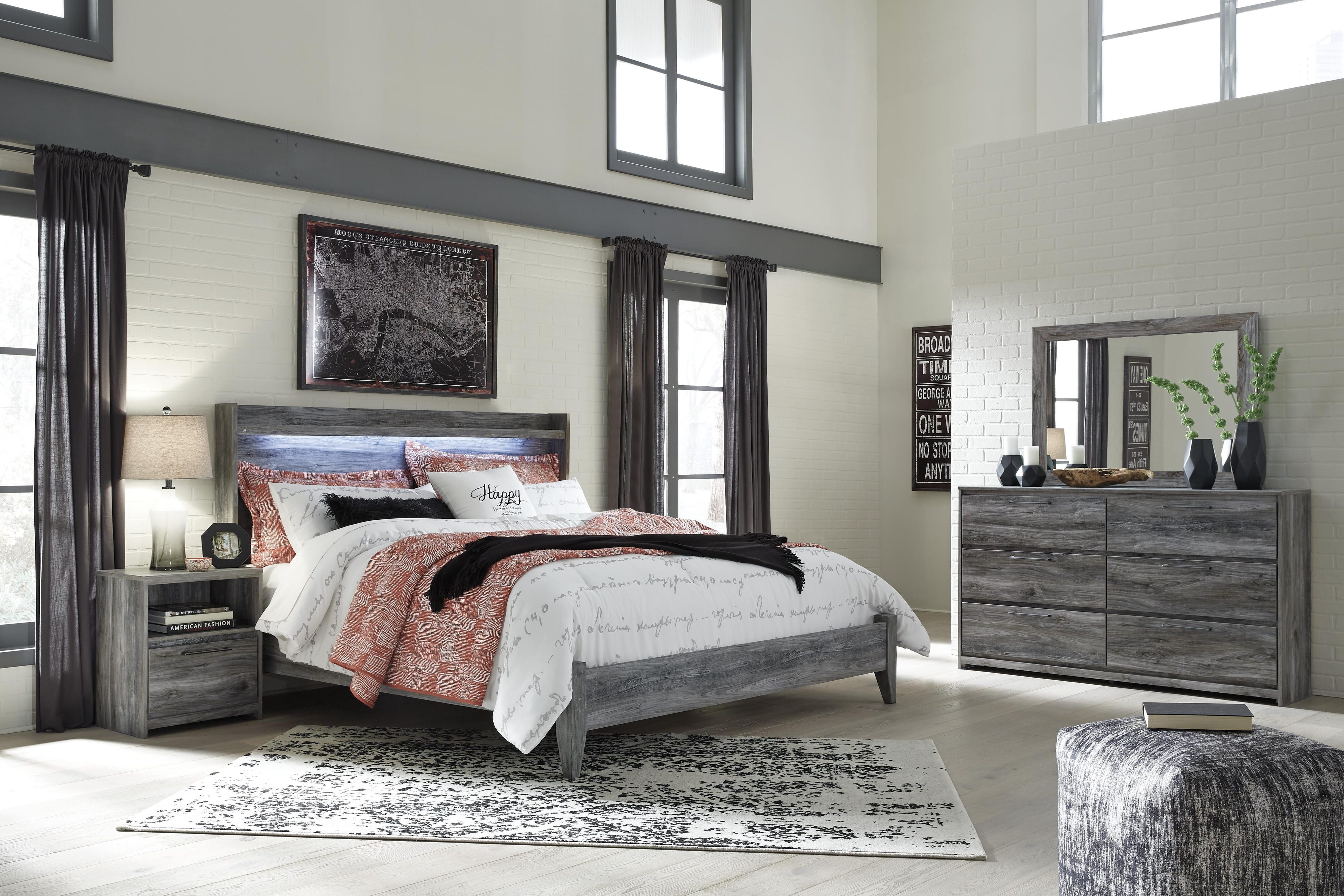 Baystorm Panel Bed, Dresser, Mirror and Nightstand