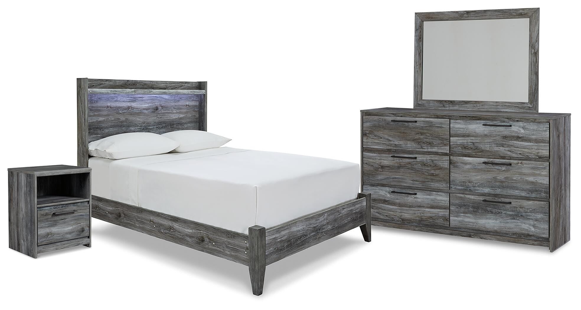 Baystorm Panel Bed, Dresser, Mirror and Nightstand