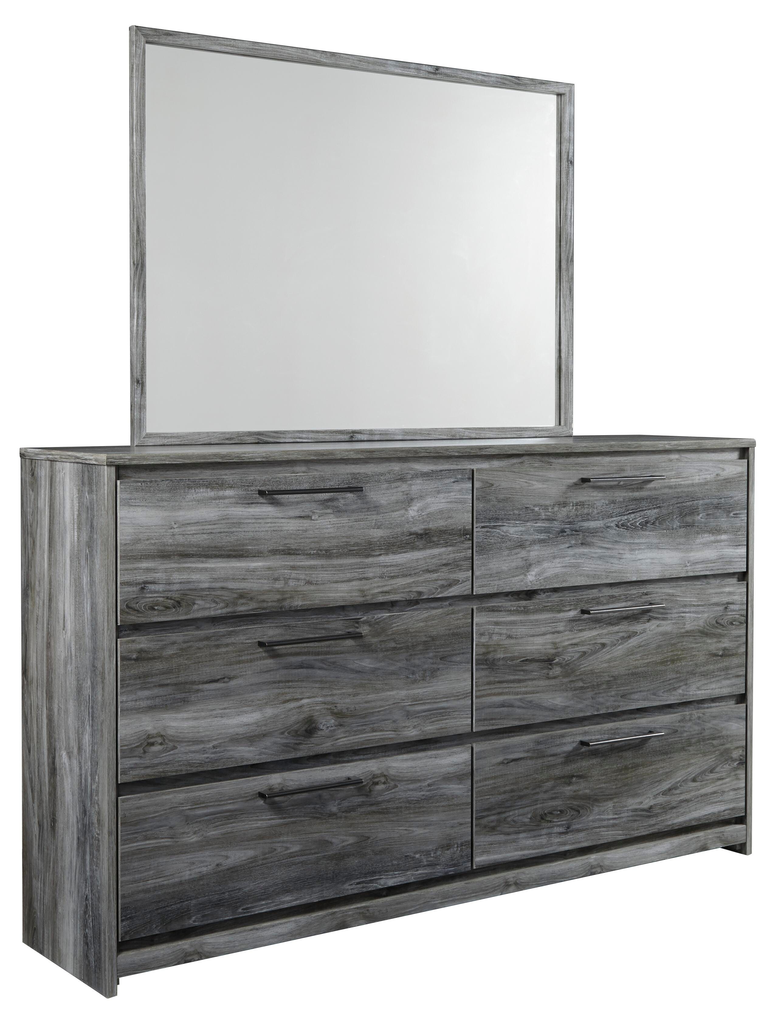 Baystorm Panel Headboard with Mirrored Dresser and Nightstand