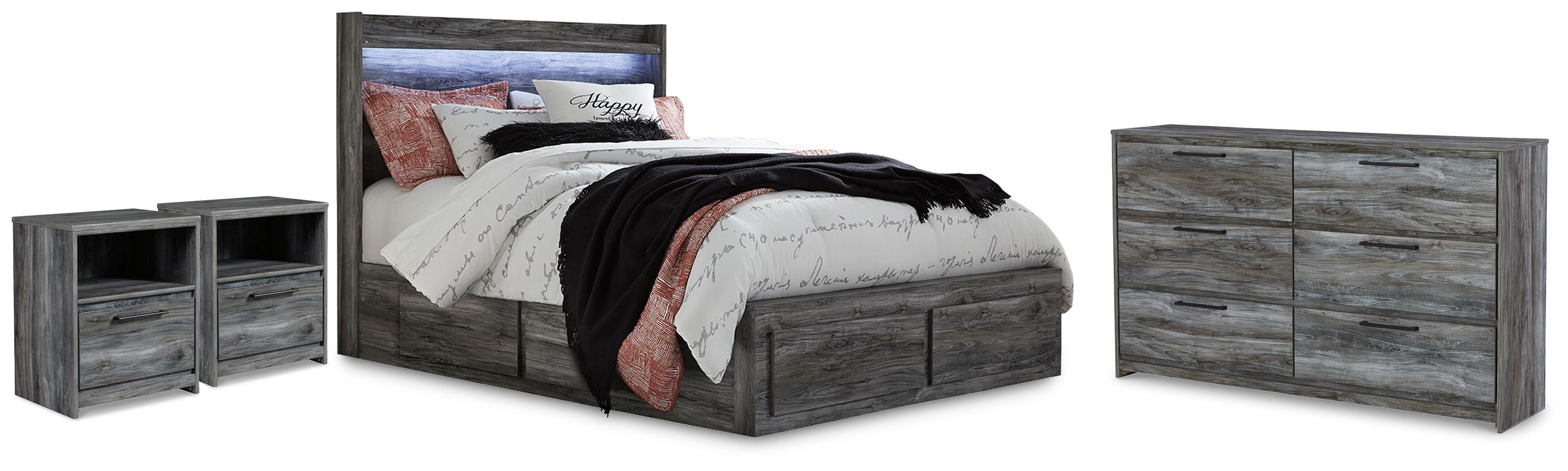 Baystorm Storage Bed, Dresser and 2 Nightstands