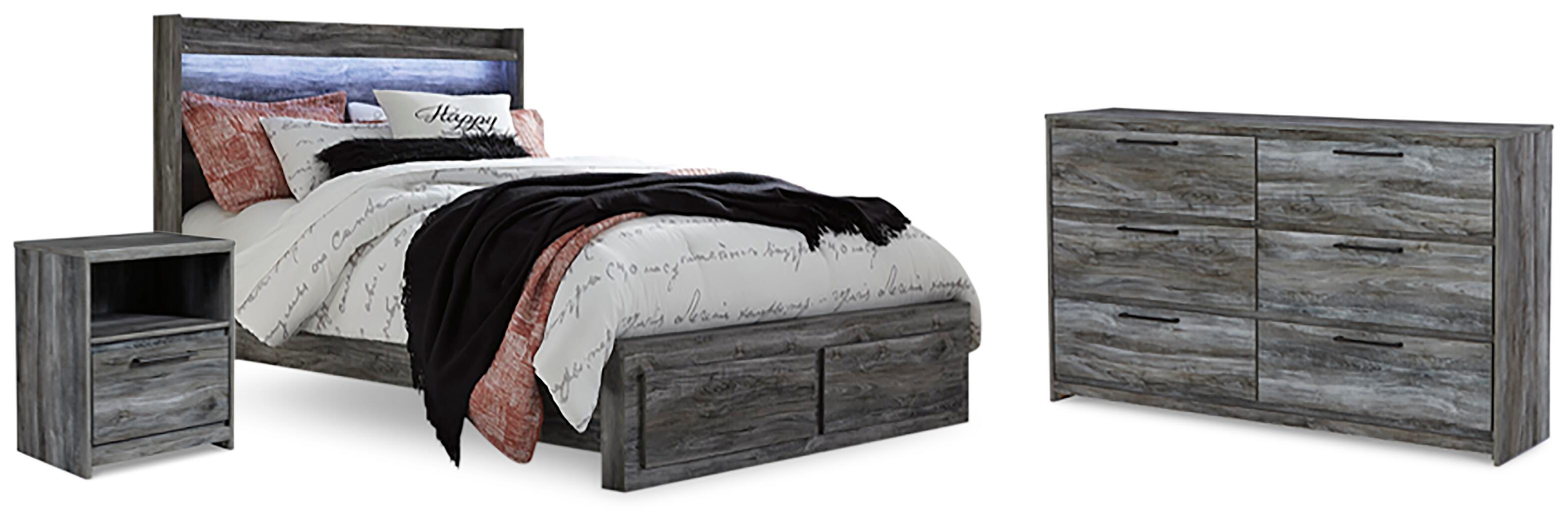 Baystorm Panel Storage Bed, Dresser and Nightstand