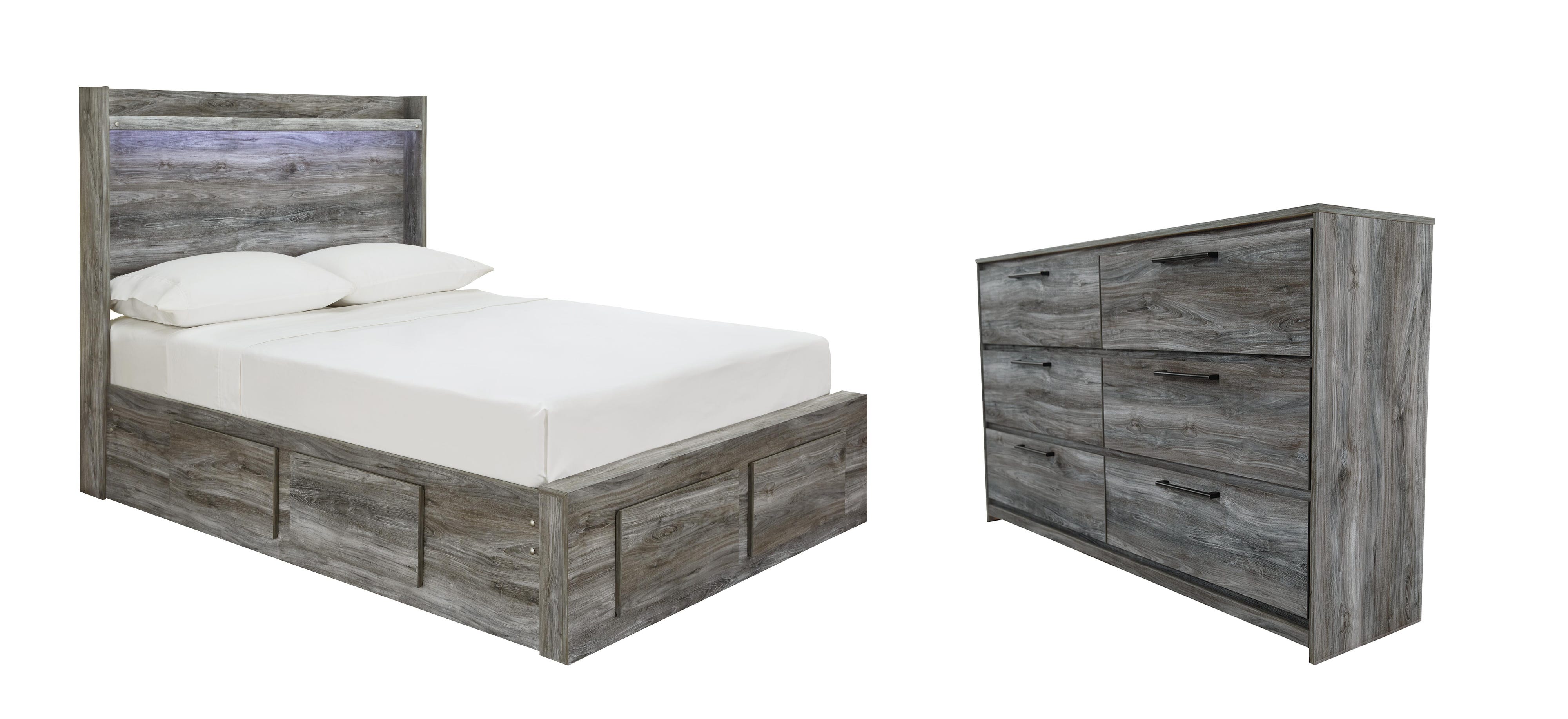 Baystorm Panel Bed with 6 Storage Drawers with Dresser