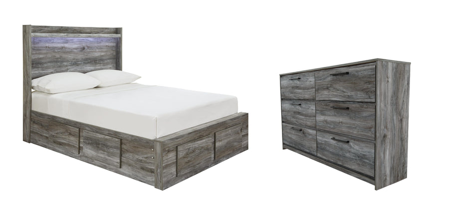 Baystorm Panel Bed with 6 Storage Drawers with Dresser