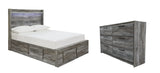 Baystorm Panel Bed with 6 Storage Drawers with Dresser