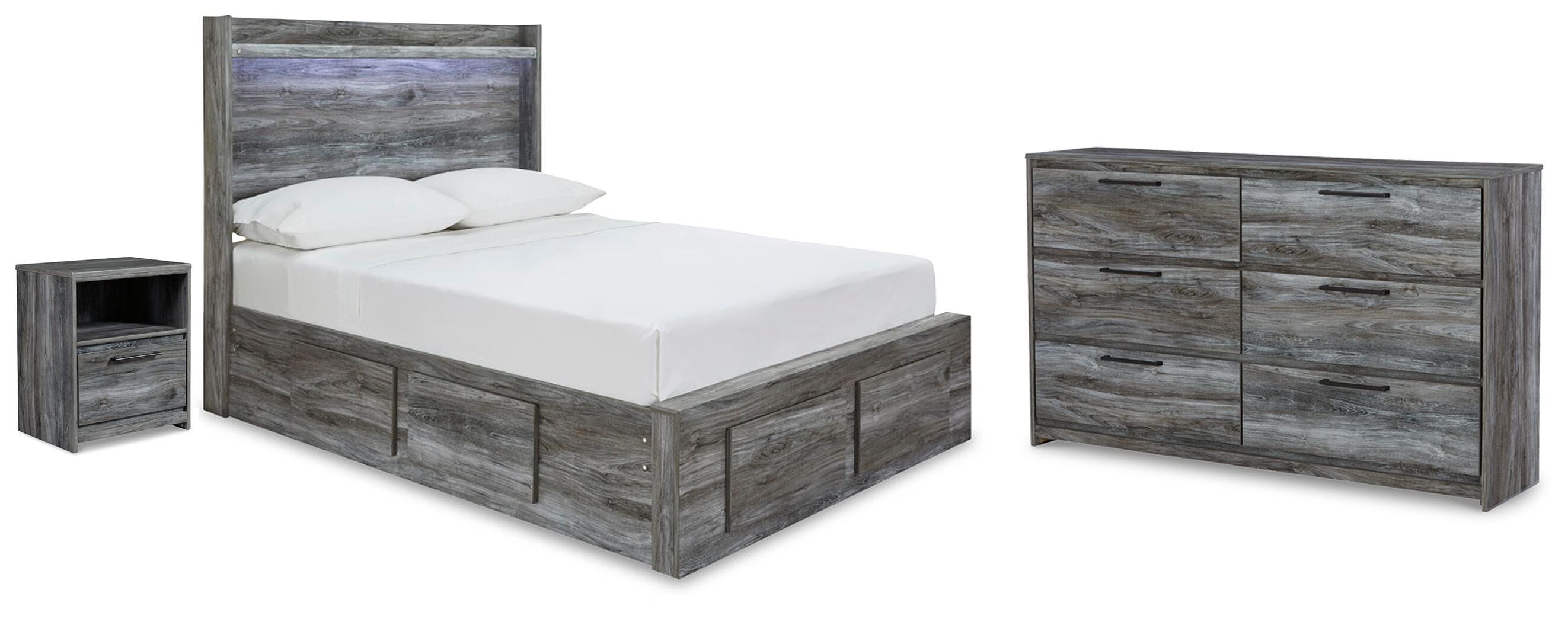 Baystorm Panel Storage Bed, Dresser and Nightstand