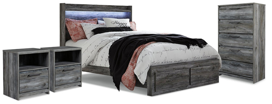 Baystorm Panel Storage Bed, Chest and 2 Nightstands